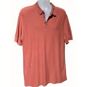 Tommy Bahama Rust Red Polo Shirt Button Up Collar Short Sleeve Cotton Mens XL